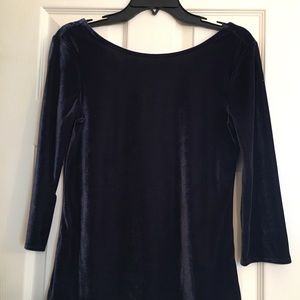 BR navy velvet top